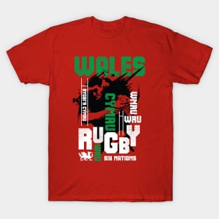 Wales Rugby Dragon 6 Nations Welsh Rugby CYMRU T-Shirt